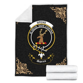 Spens (or Spence) Crest Tartan Premium Blanket Black